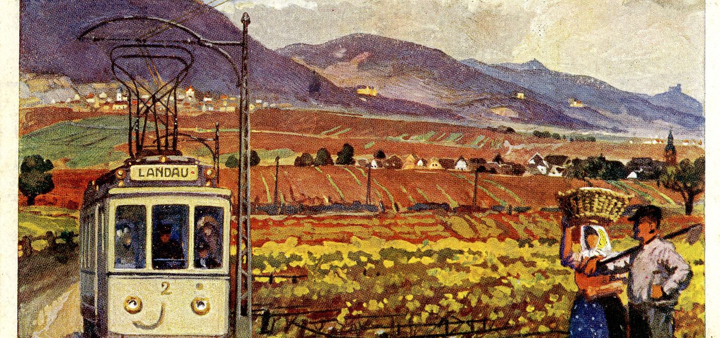August Croissant, Landschaftsgemälde mit „Schneck“, Postkartenmotiv