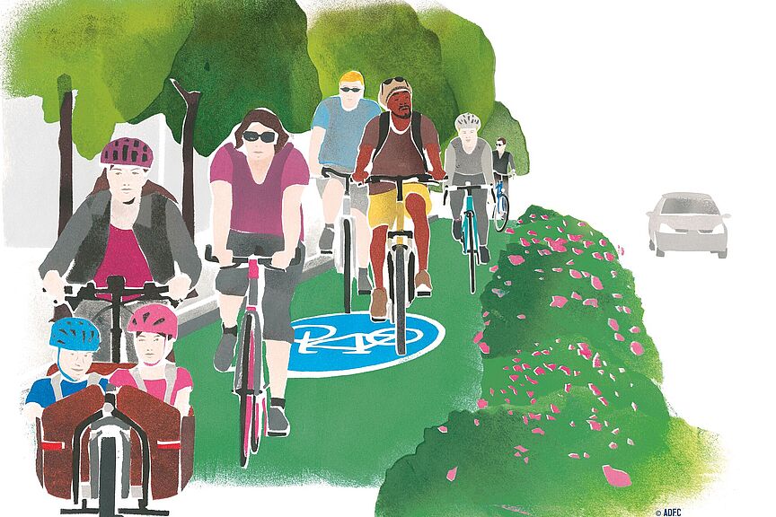 Radfahrstreifen Illustration Radfahrstreifen Illustration